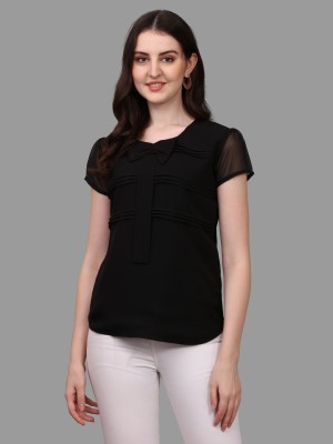 Kinjo Casual Solid Women Black Top