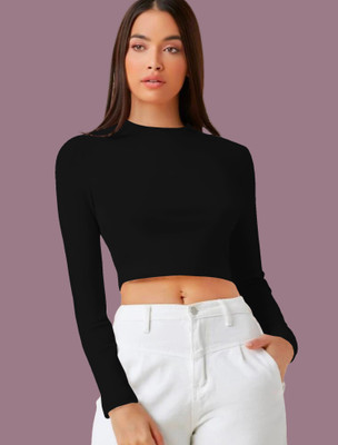Maheshvi Casual Solid Women Black Top