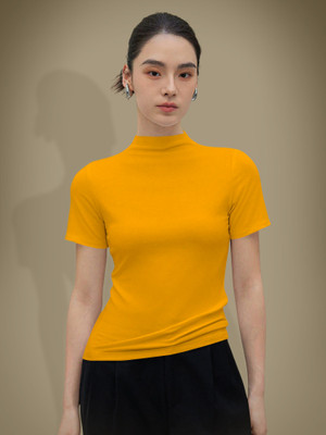 NAVYANKAA Casual Solid Women Yellow Top