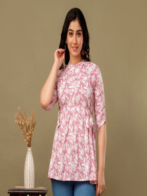 Vivan Enterprises Casual Printed Women Pink Top