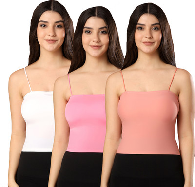 Paavki Casual Solid Women White, Pink, Orange Top