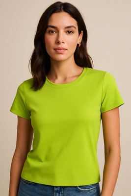 Blueribon Casual Solid Women Light Green Top