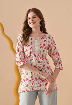 SHREE MAHAVEER TEXTILE Party Printed Women Pink Top