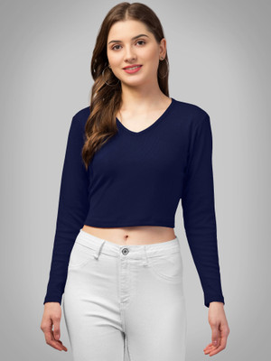 Dream Beauty Fashion Casual Solid Women Dark Blue Top