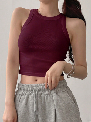 Toochki Casual Solid Women Purple Top