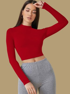 Kashonaa Casual Solid Women Red Top