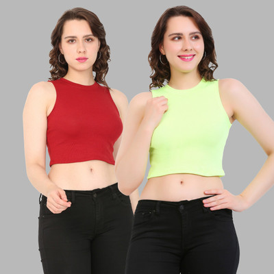 FASHA Casual Solid Women Green, Maroon Top