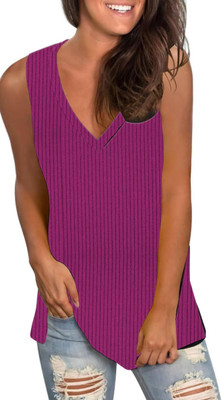 jovo Casual Striped Women Pink Top