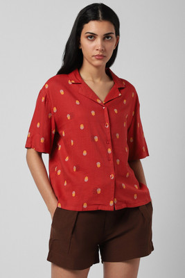 VAN HEUSEN Casual Printed Women Red Top