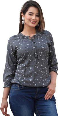 VSUNDRA Party Solid Women Black Top