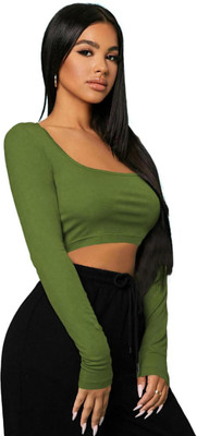 jovo Party Self Design Women Dark Green Top