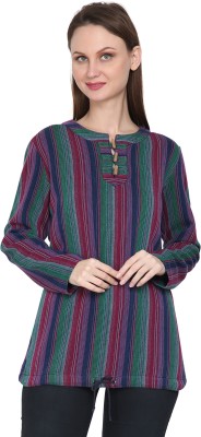 SHOPPERTREE Casual Striped Women Multicolor Top