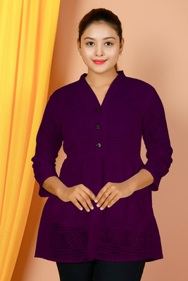 RIYA FFASHION Party Floral Print Women Purple Top