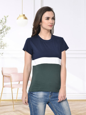 UNICUS APPAREL Casual Color Block Women Multicolor Top