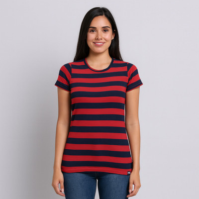 MINUTE MIRTH Casual Striped Women Red Top