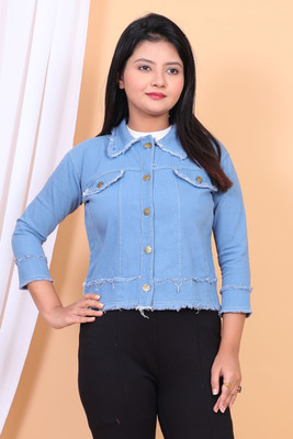 Lefasgarments Casual Solid Women Blue Top