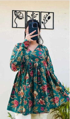 RAJDHANI CREATION Casual Floral Print Women Green Top