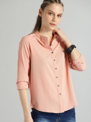 Roadster Casual Solid Women Beige Top