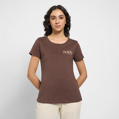 Dreamz by Pantaloons Casual Solid Women Brown Top
