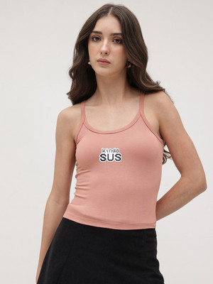 Westhood Party Solid, Printed Women Pink Top