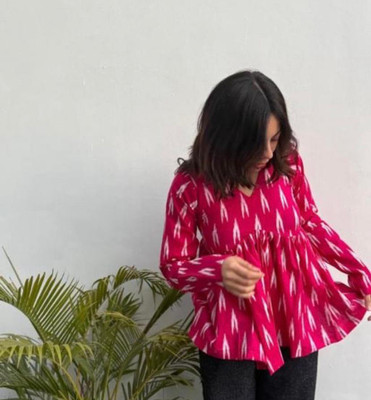 krishiv creation Casual Printed Women Pink Top
