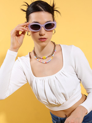 Tokyo Talkies Casual Solid Women White Top