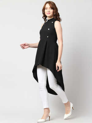 SAKSHI TRADER Casual Solid Women Black Top