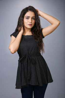 New Age Creation Casual Printed Women Black, White Top
