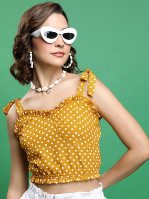 Tokyo Talkies Casual Printed Women Yellow, White Top