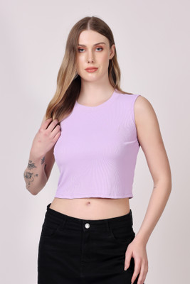London Hills Casual Solid Women Purple Top