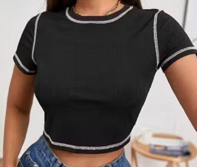 Lomidze Casual Solid Women Black Top