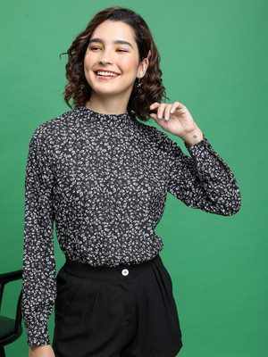 Tokyo Talkies Casual Printed Women Black, White Top