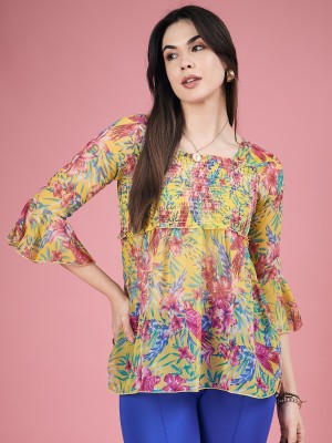 Dressberry Casual Printed Women Yellow Top