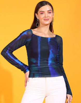 all about you Casual 3/4 Sleeve Printed Women Multicolor Top