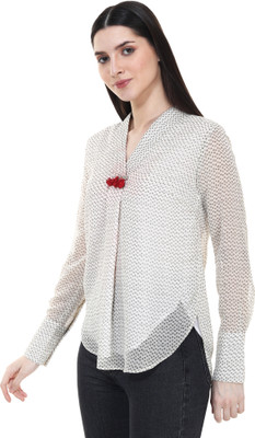 TSM Casual Polka Print Women Black, White Top