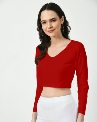 Maheshvi Casual Solid Women Red Top