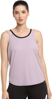 Invincible Casual Solid Women Purple Top