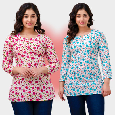 VROEGER Casual Printed Women Multicolor Top