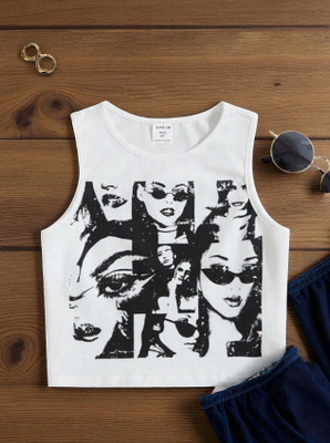 HRG Casual Printed, Graphic Print Women White Top