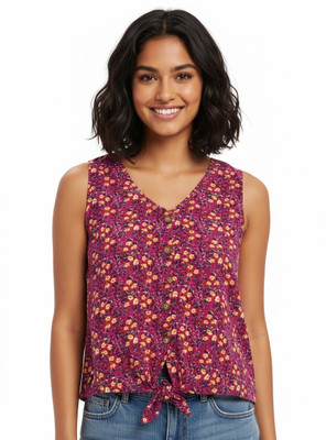 KGSTYLE Casual Printed Women Red Top