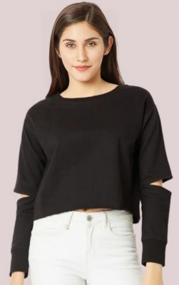 Shiv Traders Casual Solid Women Black Top