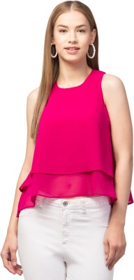 ritika enterprises Casual Solid Women Pink Top