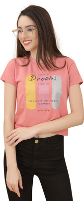 JH MART Casual Printed Women Pink Top
