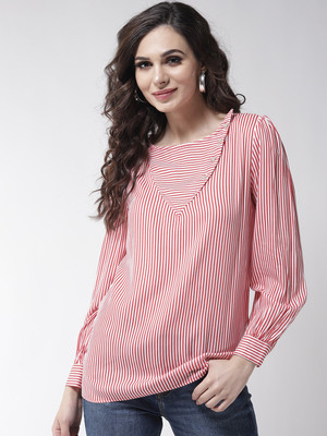 Zoie Casual Striped Women Red Top
