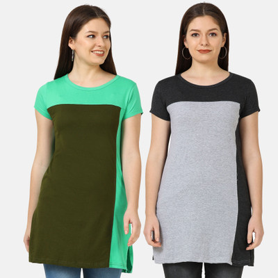 Fleximaa Casual Color Block Women Multicolor Top