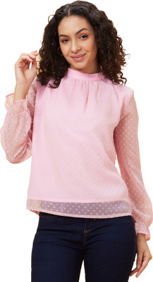 Globus Casual Solid Women Pink Top