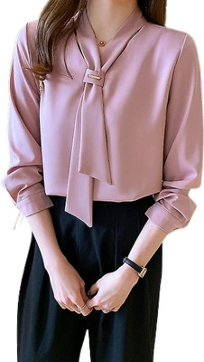 HOC's Casual Self Design Women Pink Top