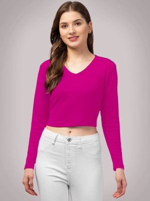 Maheshvi Casual Solid Women Pink Top
