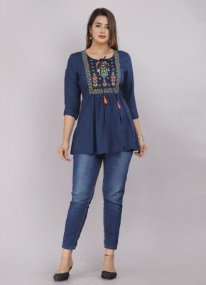 RNfab Casual Embroidered Women Multicolor Top