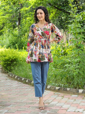 KALAXI Casual Printed Women Multicolor Top
